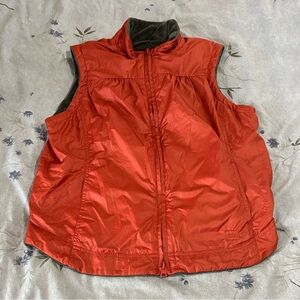 REI Rust Orange Gray Reversible Vest - size medium